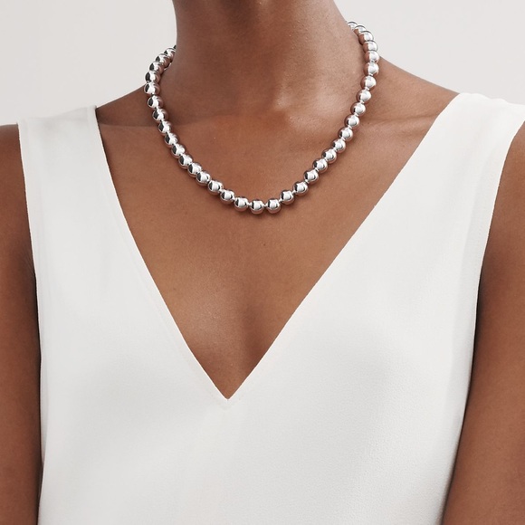 Tiffany & Co. Jewelry - Tiffany & Co Graduated Silver Bead Necklace